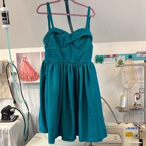 Vixen by Micheline Pitt Turquoise Lurex Jawbreaker dress